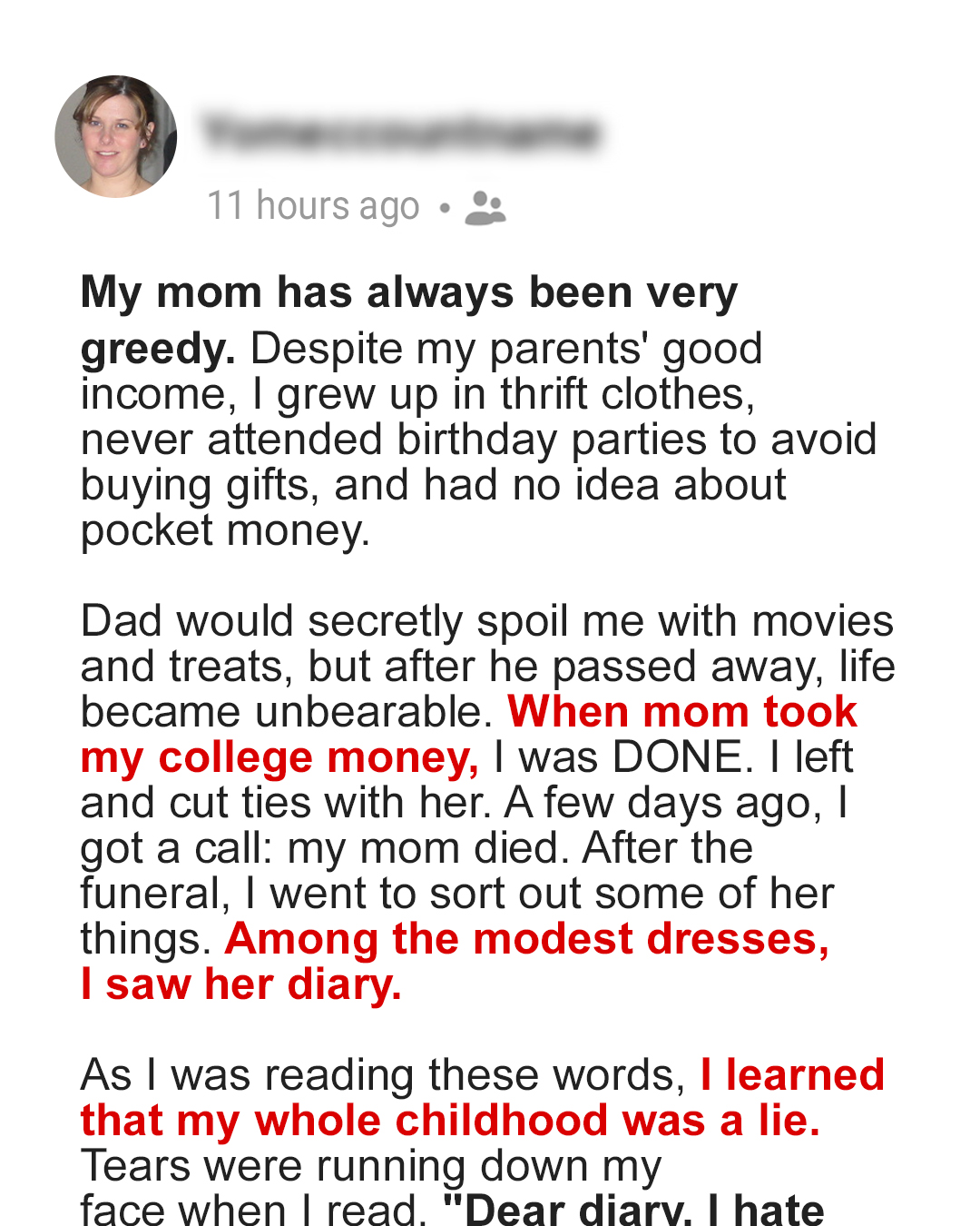 I Found My Late Mother’s Diary and It Made Me Regret My Whole Life