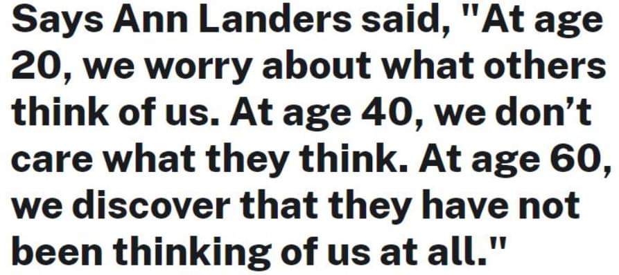 At age 20, we worry about what others think of us