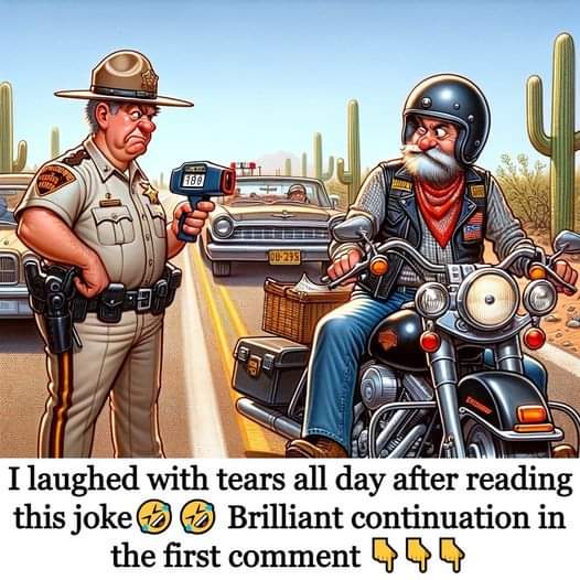 An Arizona Highway Patrol officer stops a Harley