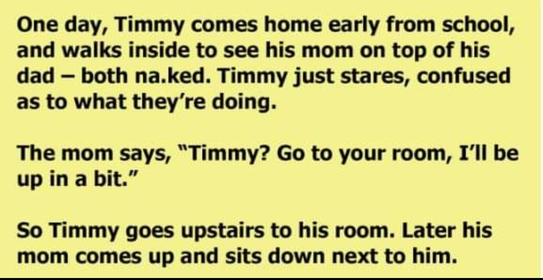 Timmy Comes Home Early And Walks In On His Parents, And The Explanation Gets A Hot Take From