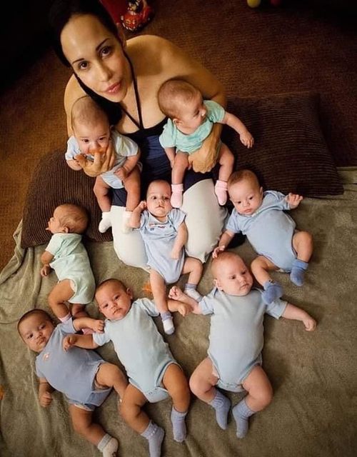 The mother of octuplets, Nadya Suleman, celebrates their 15th birthday.