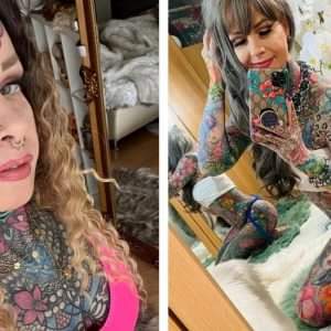 Grandmother With Entire Body Covered In Tattoos Reveals What She Looked Like Decade Ago